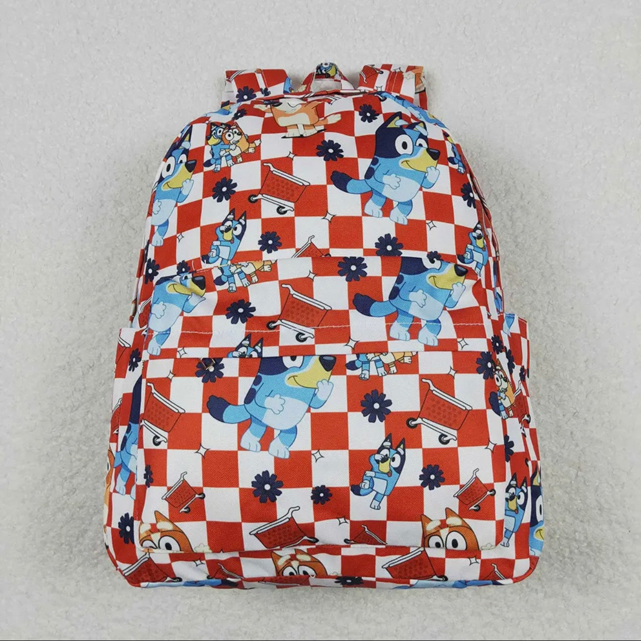Bluey checkered Red Shopping Cart Backpack