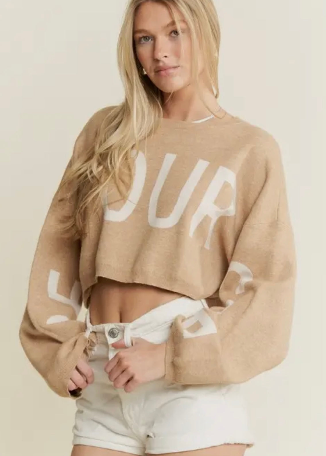 BE YOUR SELF SWEATER CROP TOP