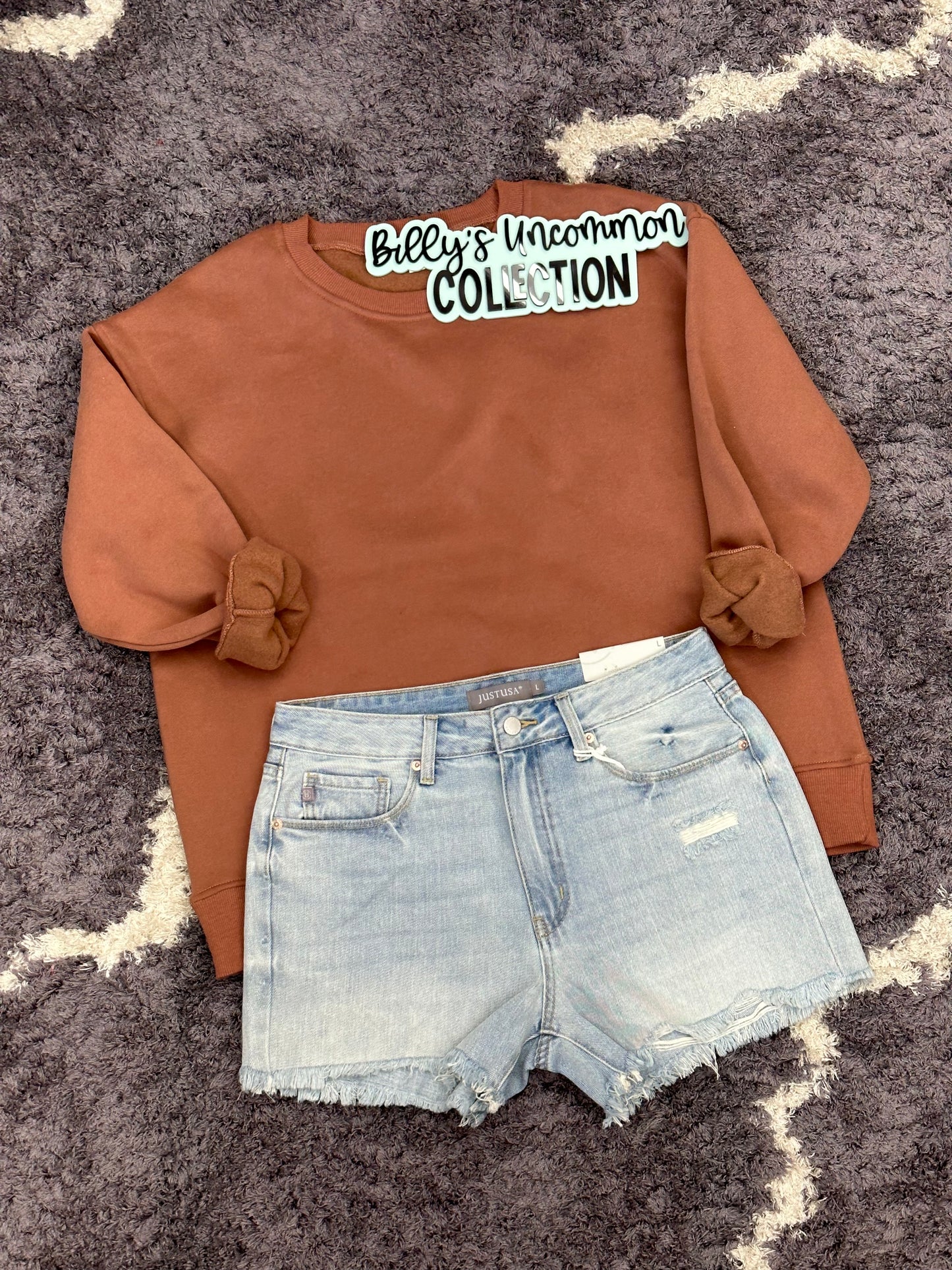 Solid Round Neck Oversized Sweatshirt