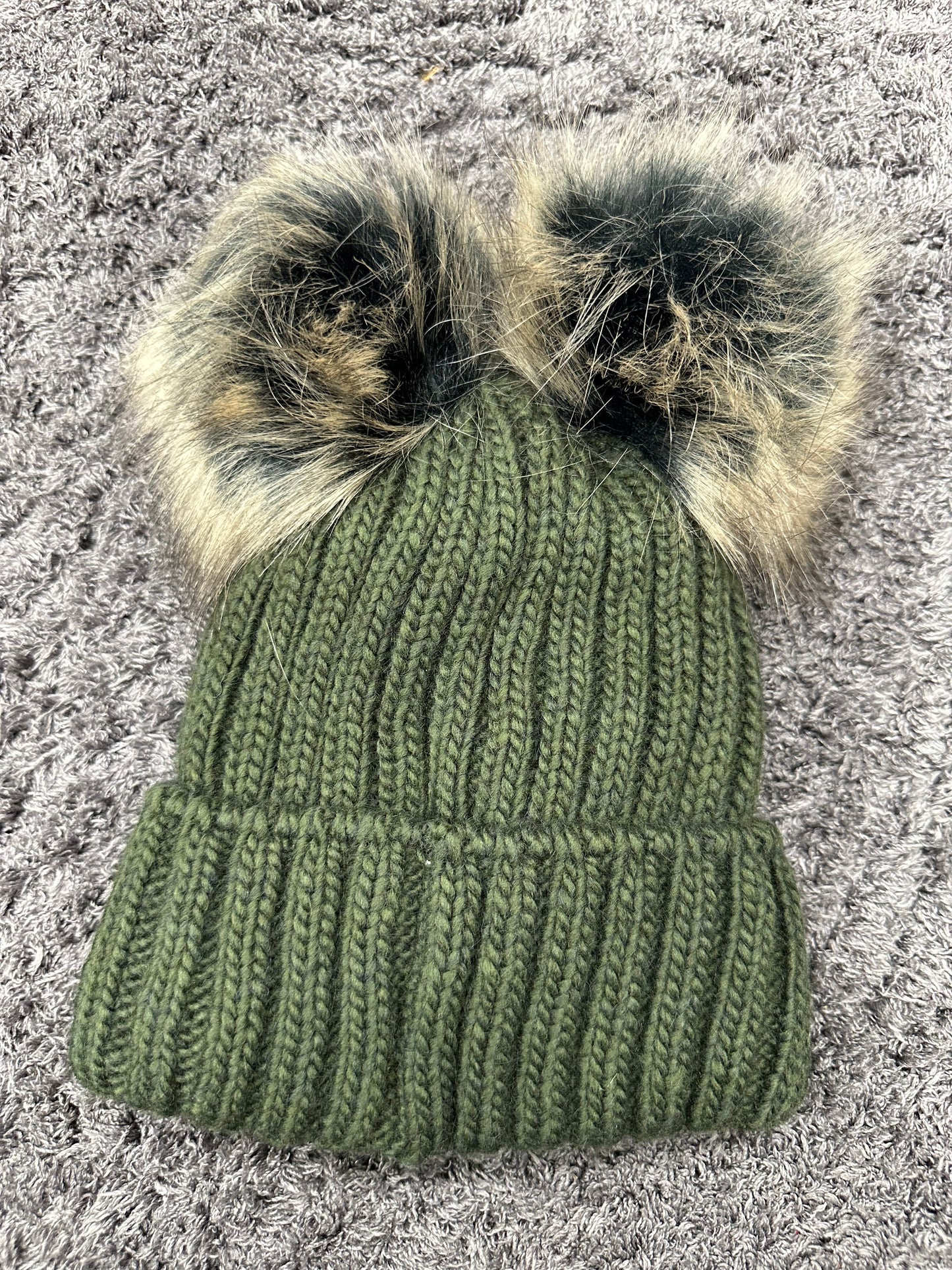 Dual Faux Fur Pom