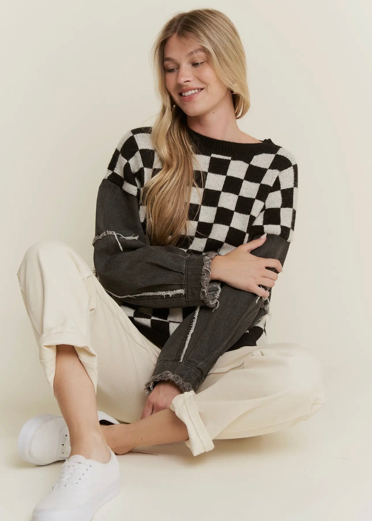 Check & Denim Sweater