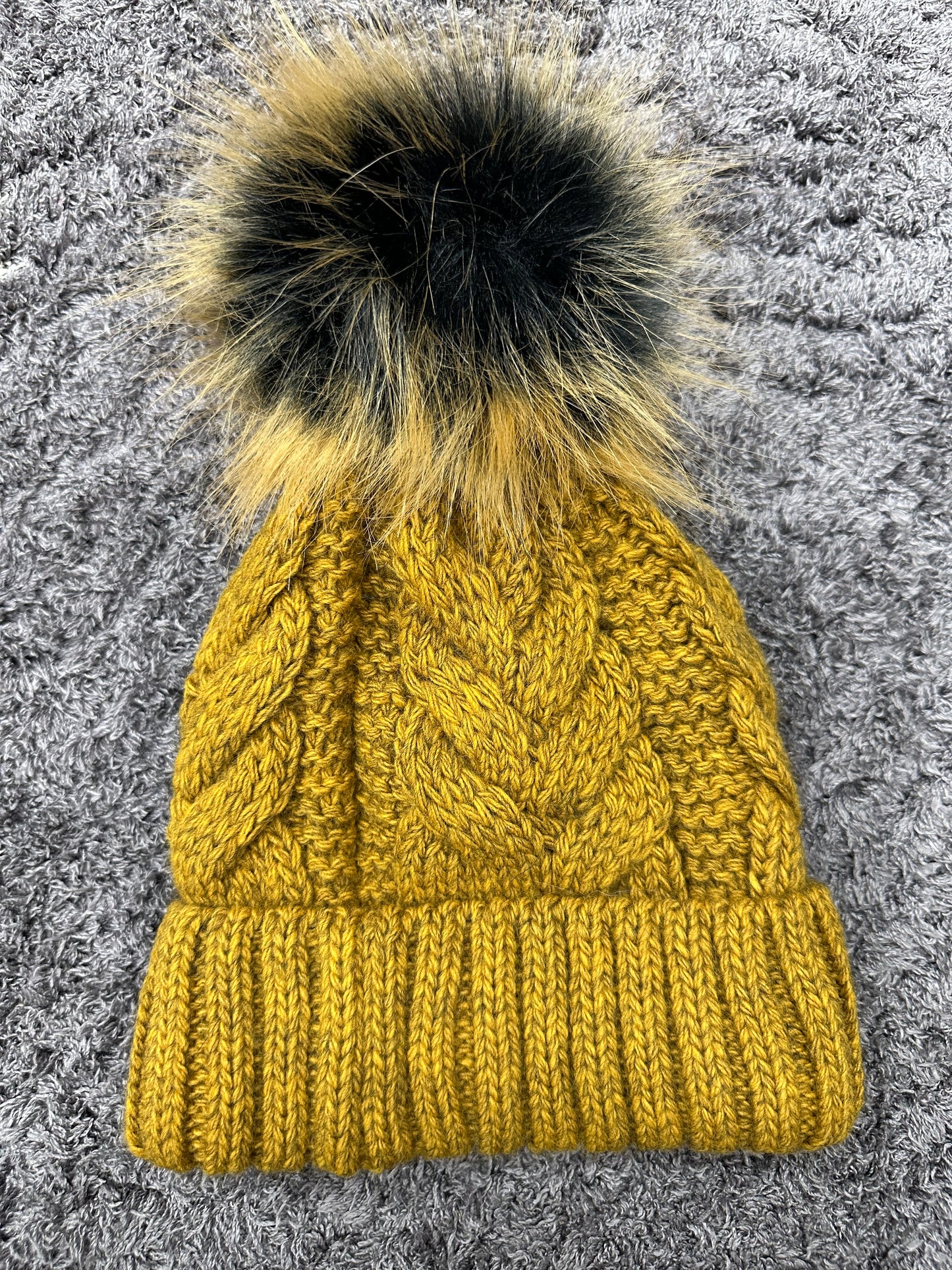 Faux Fur Pom Beanies