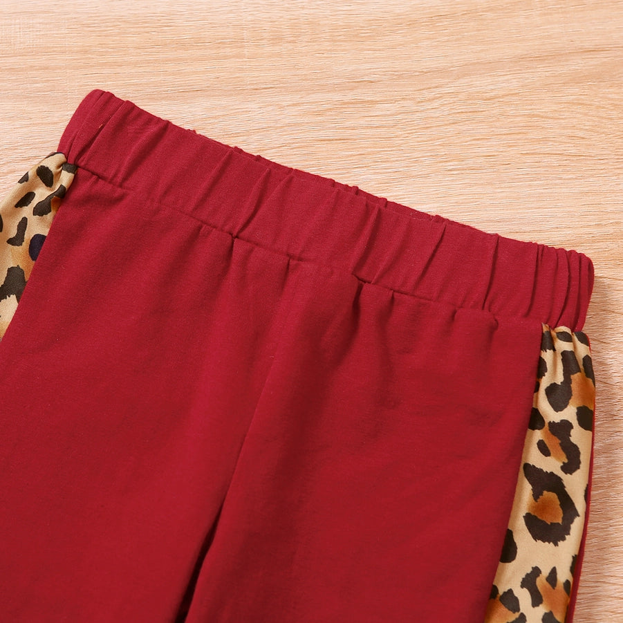 Toddler Girl Leopard Heart Sweatshirt Pants Set