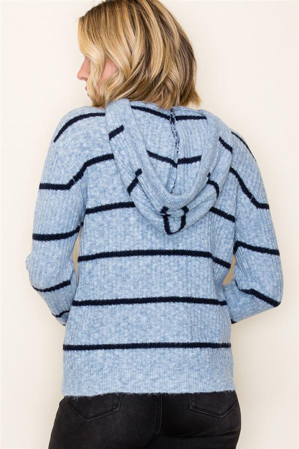 Ribbed Stripe Hoodie