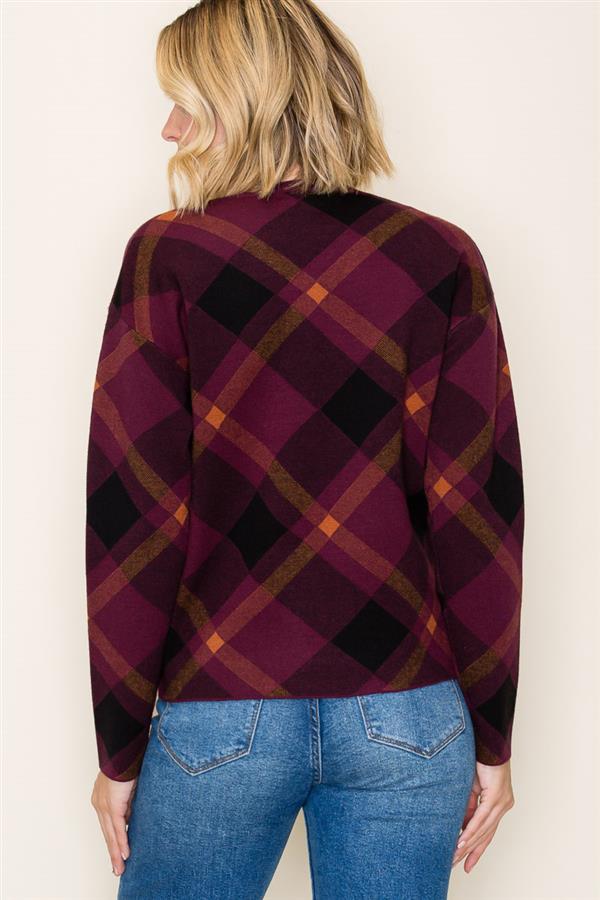 Jacquard Checkered Sweater