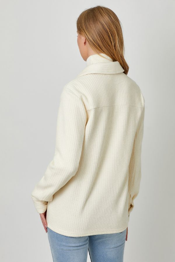 Button Down Cream Shacket