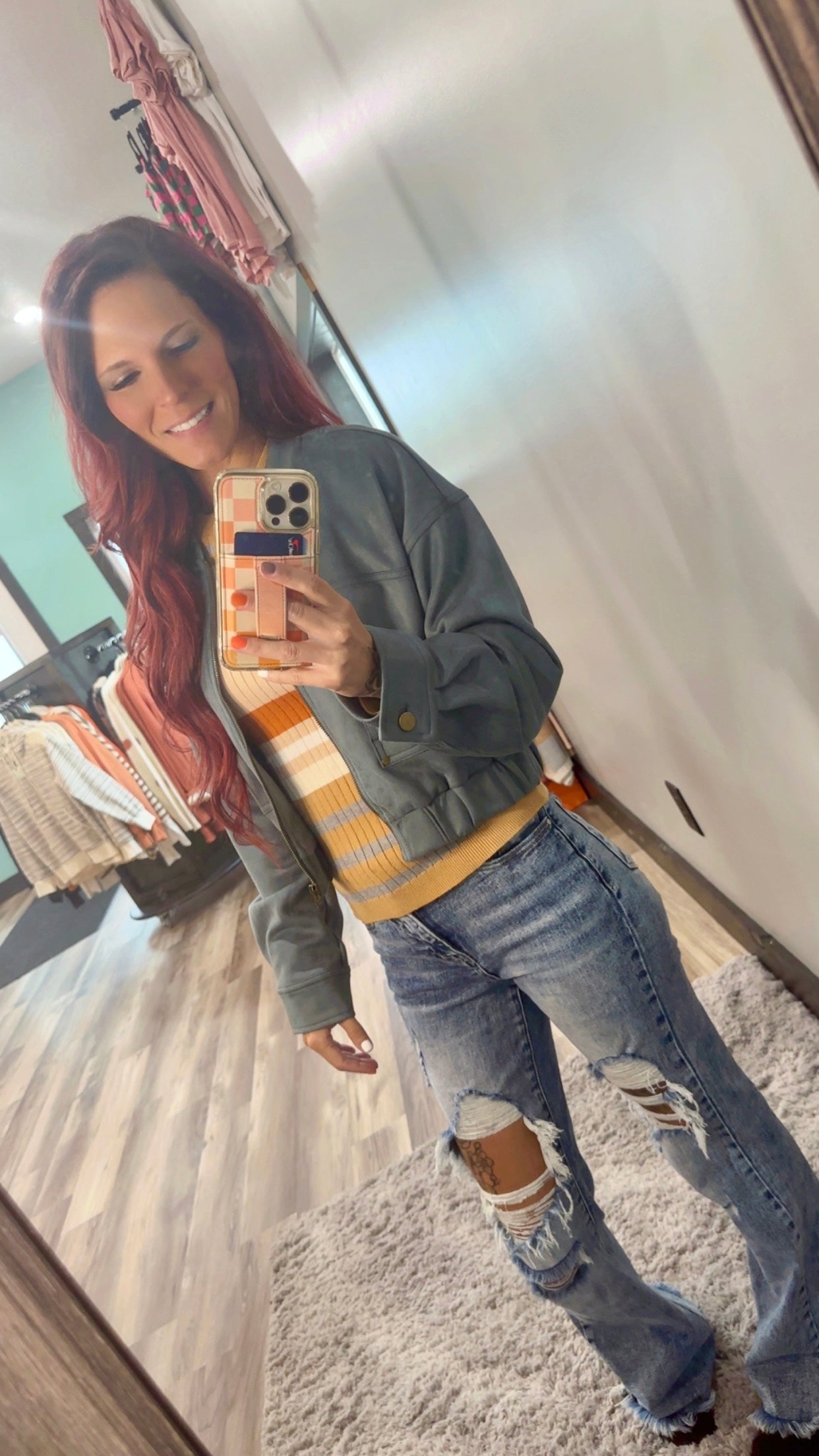 Suede bomber jacket