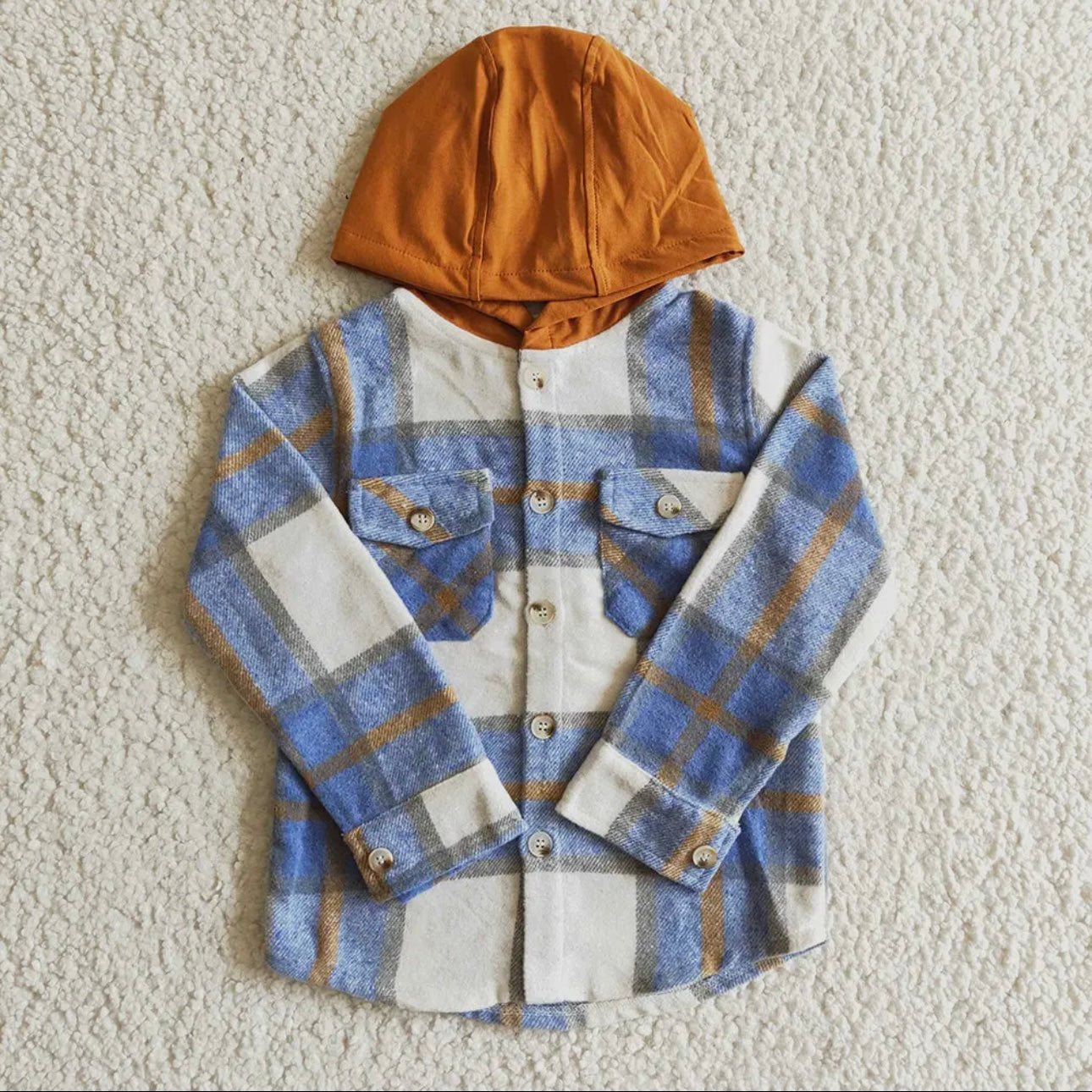 Plaid Hood Pocket Flannel