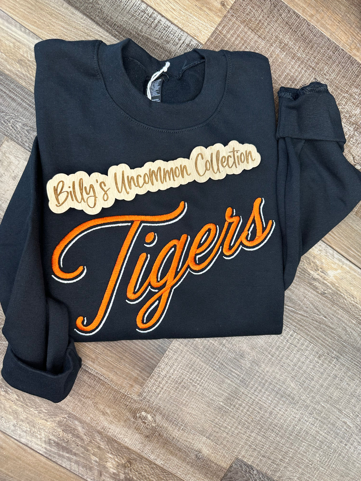 Tigers Shadowed Script Embroidered
