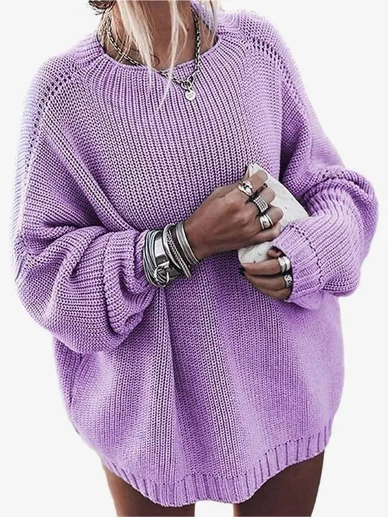 Solid Color Loose Pullover Sweater
