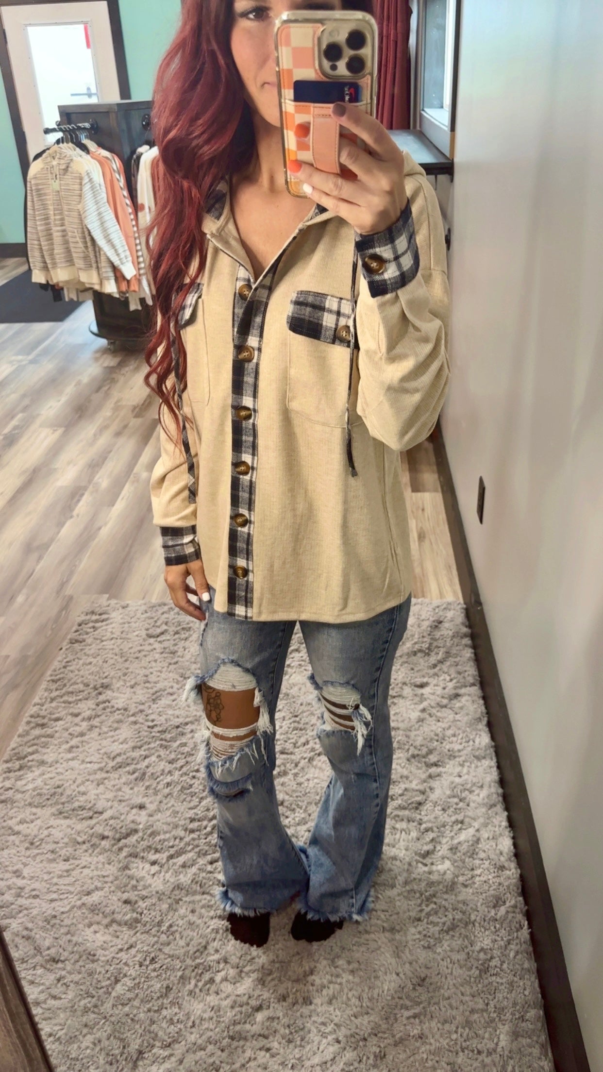 Plaid Patch Shacket