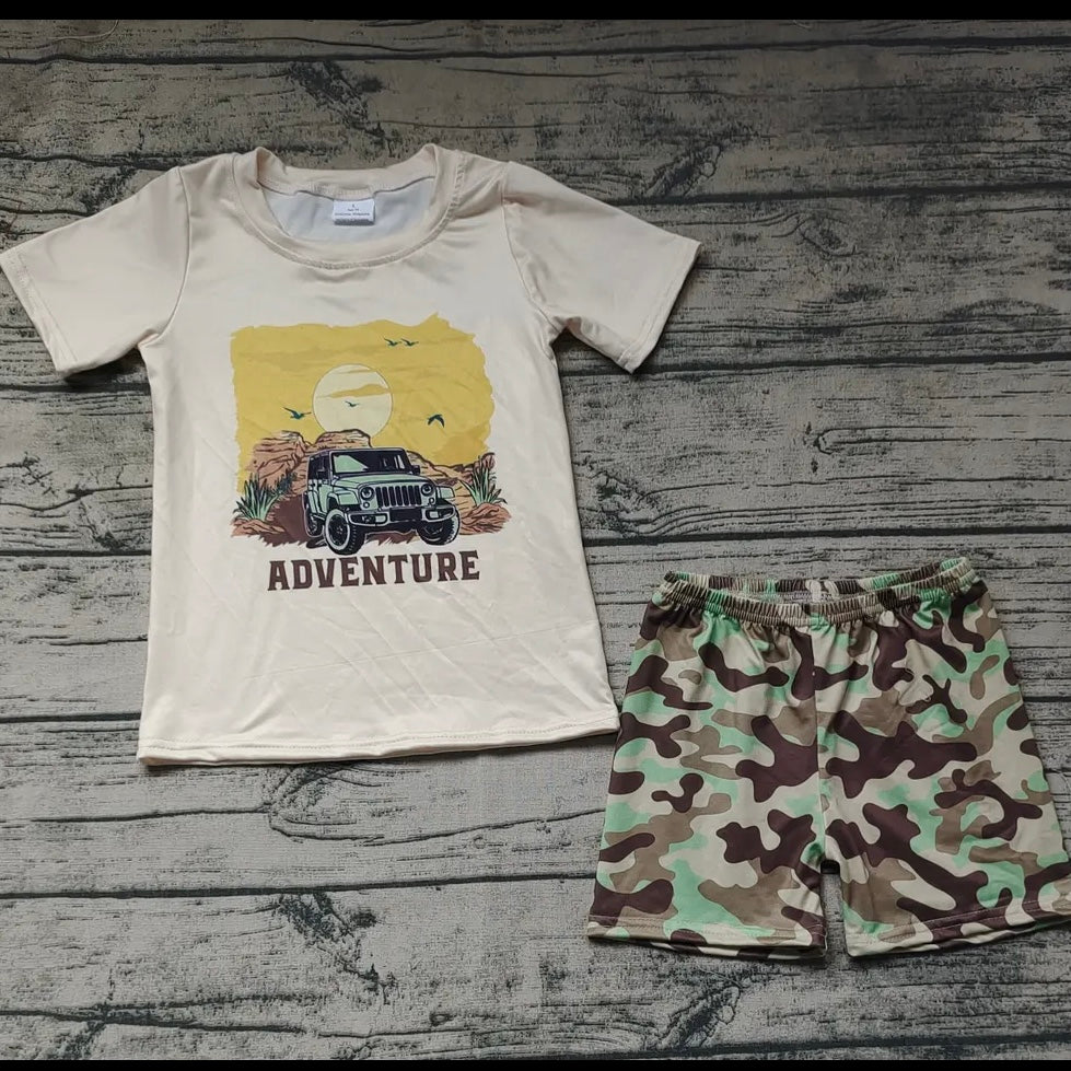 Adventure Jeep T-shirt & Camo Shorts