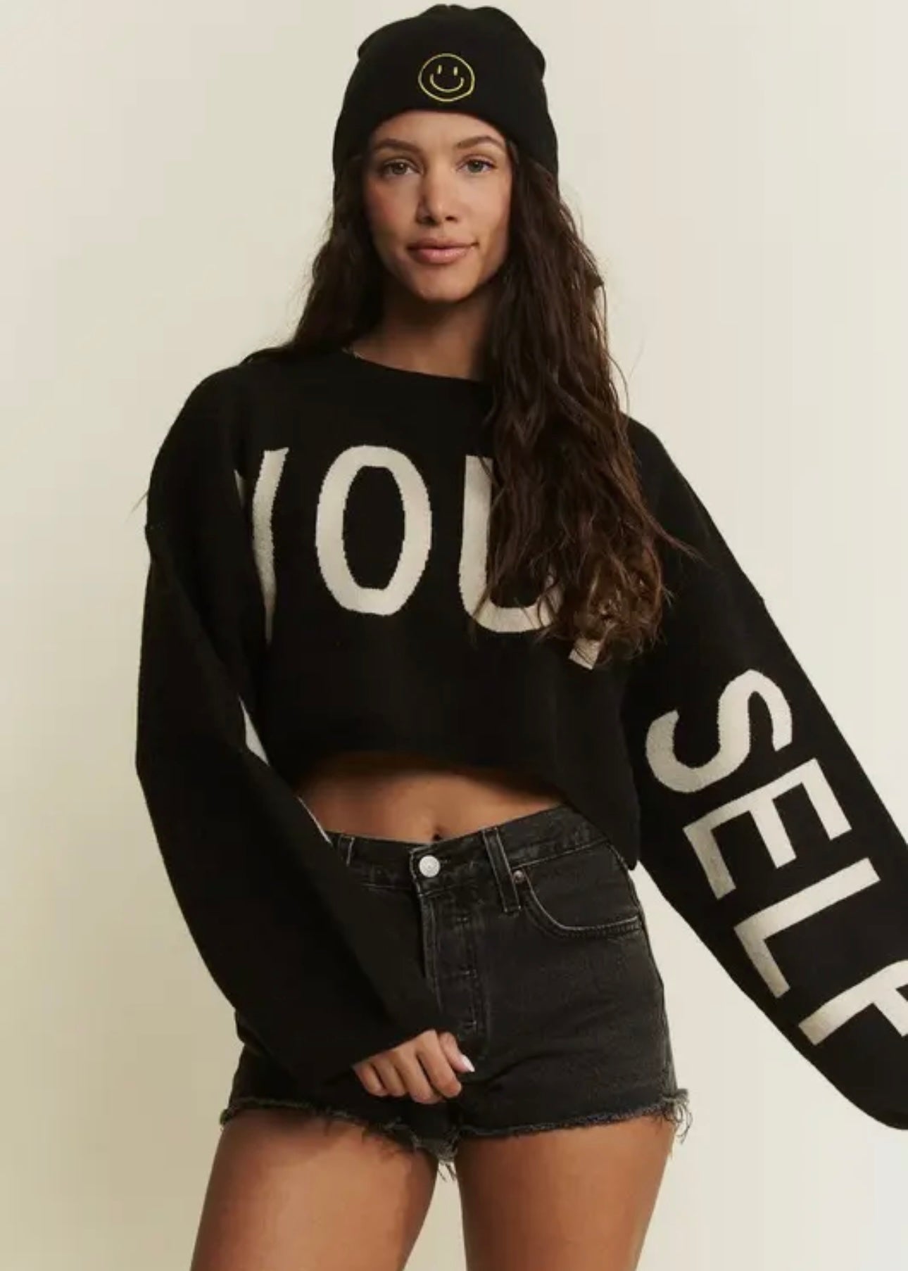 BE YOUR SELF SWEATER CROP TOP