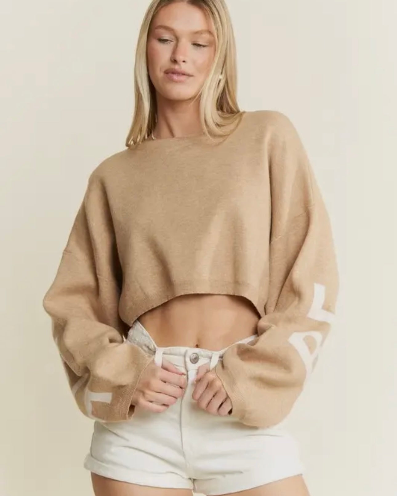 BE YOUR SELF SWEATER CROP TOP