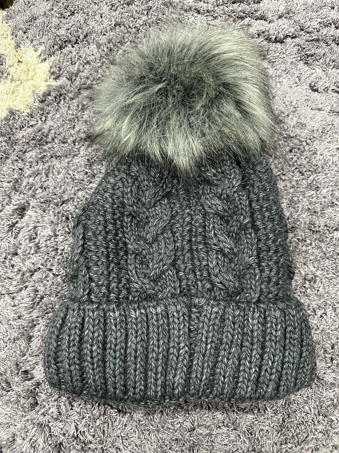 Faux Fur Pom Beanies