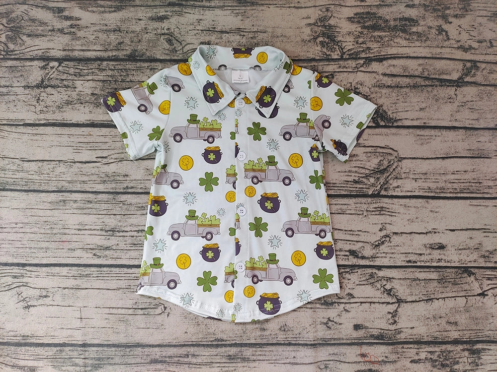 Boys St Patrick Day Short Sleeve Shirts Tops