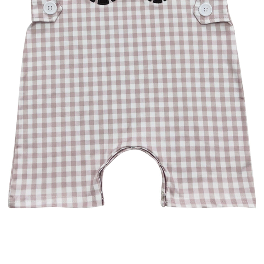 Tractor Khaki Checkered Summer Farm Overalls
