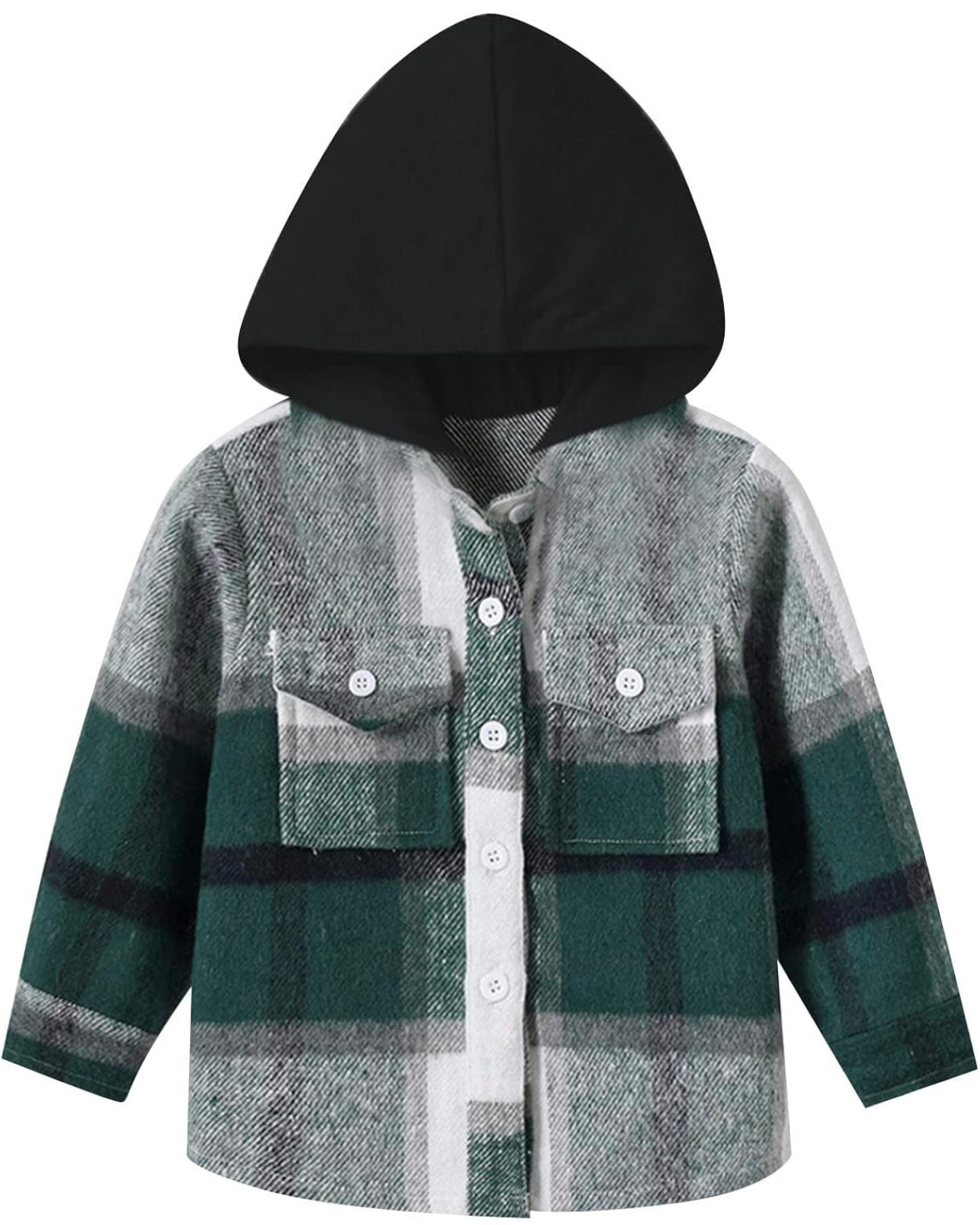 Plaid Hood Pocket Flannel