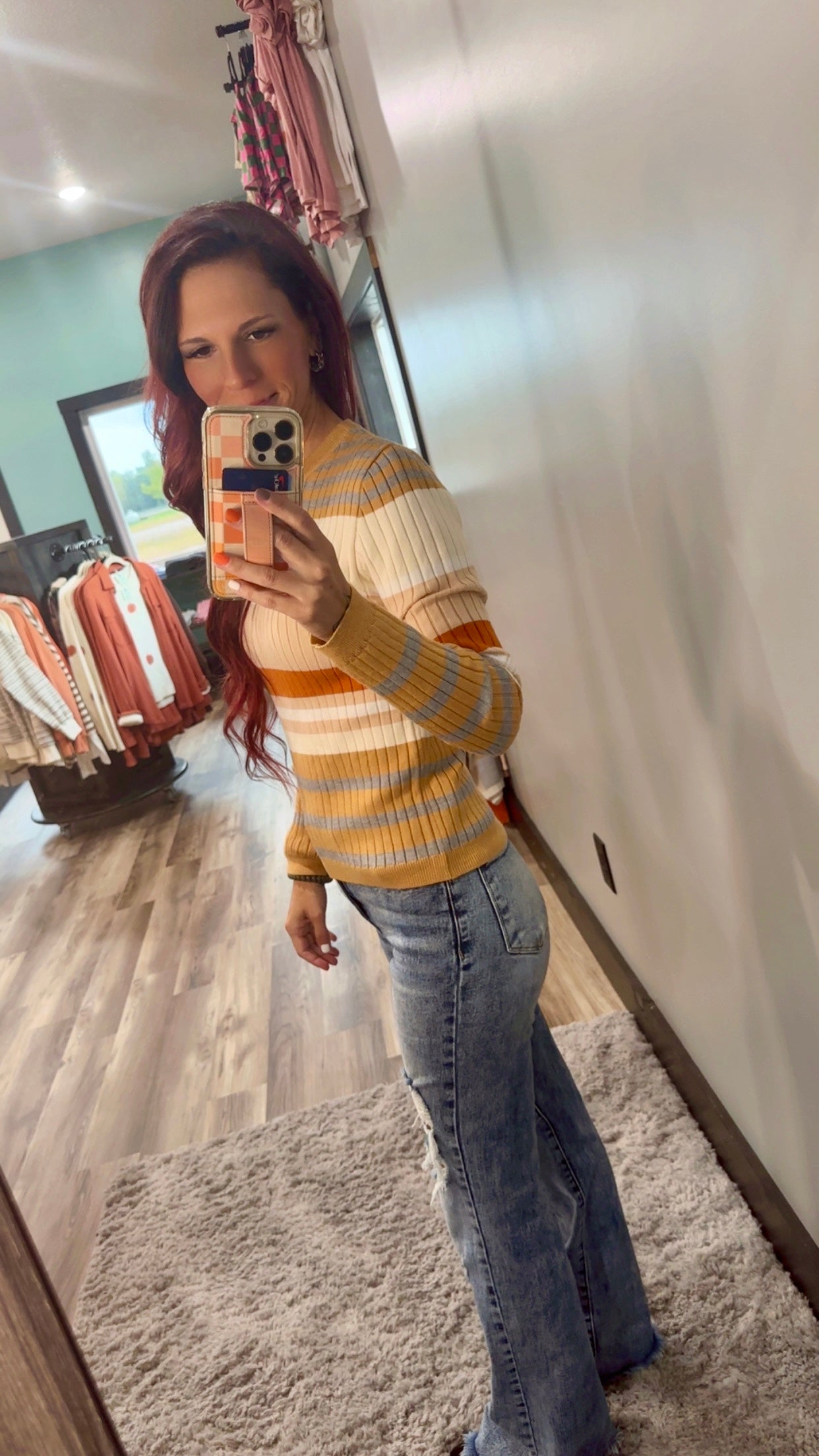Color block striped sweater