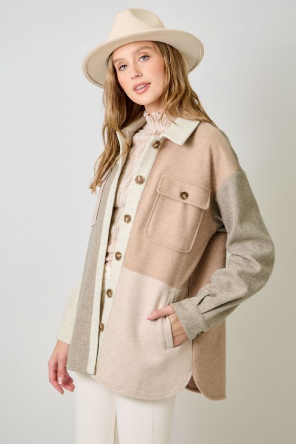 COLOR BLOCKED SHACKET