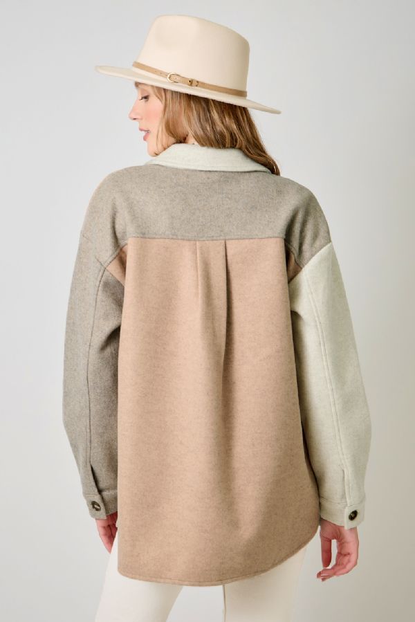 COLOR BLOCKED SHACKET