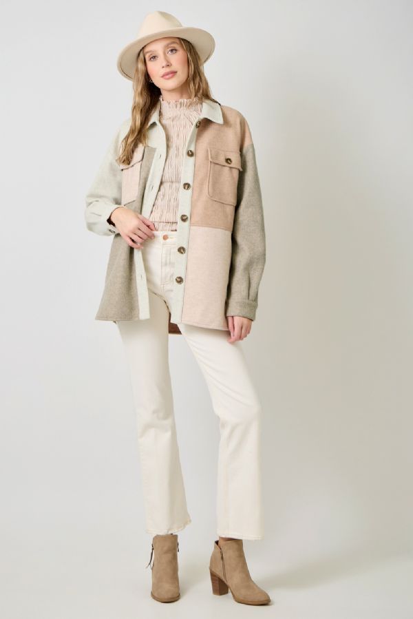 COLOR BLOCKED SHACKET