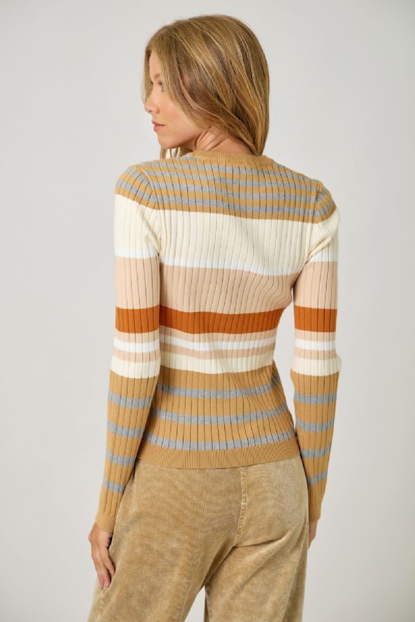 Color block striped sweater
