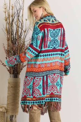 Multi Color Aztec Cardigan