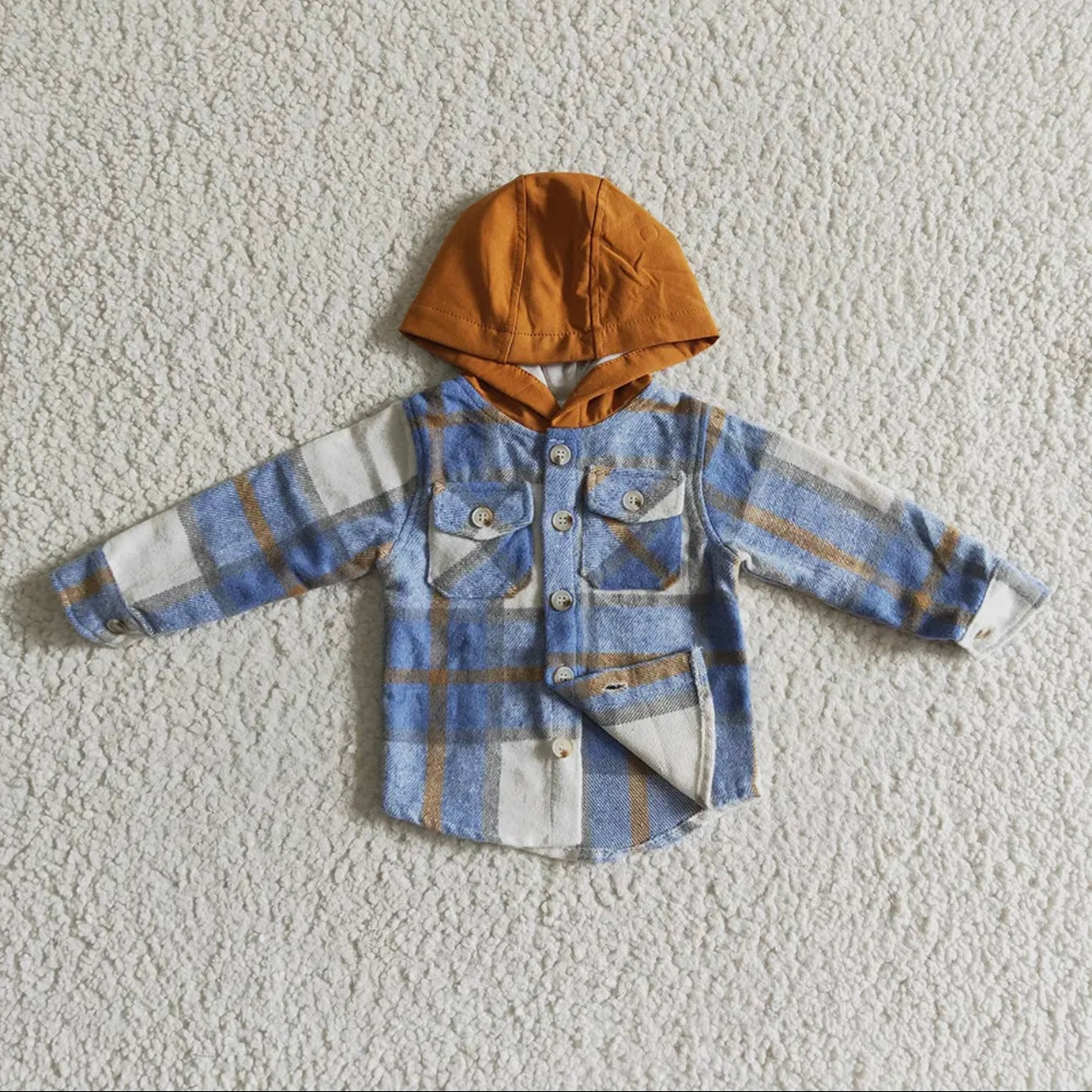 Plaid Hood Pocket Flannel