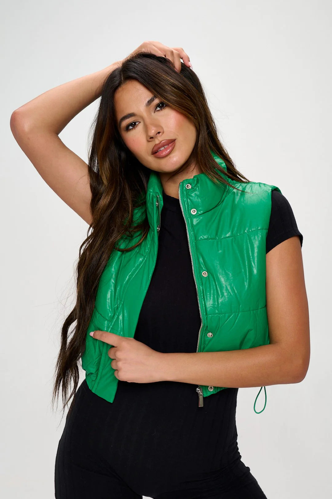 High Collar Quilted Puffer Vest