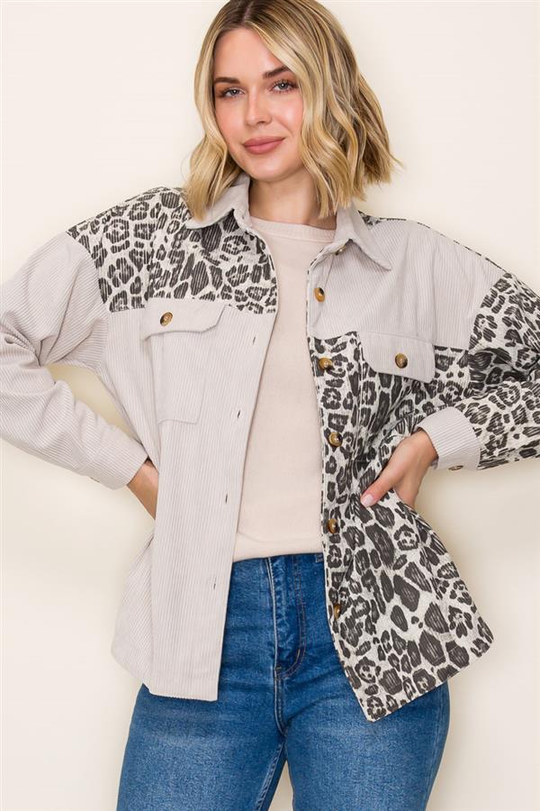 LEOPARD CORDUROY SHACKET