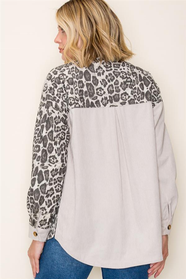 LEOPARD CORDUROY SHACKET