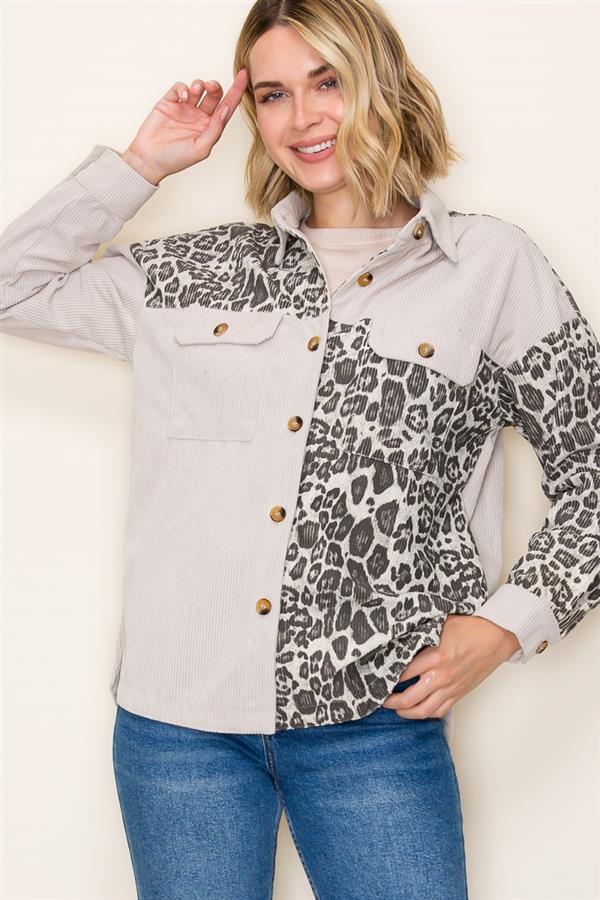 LEOPARD CORDUROY SHACKET
