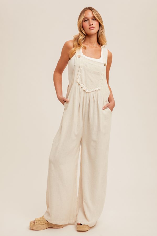 LINEN OVERALLS WIDE LEG