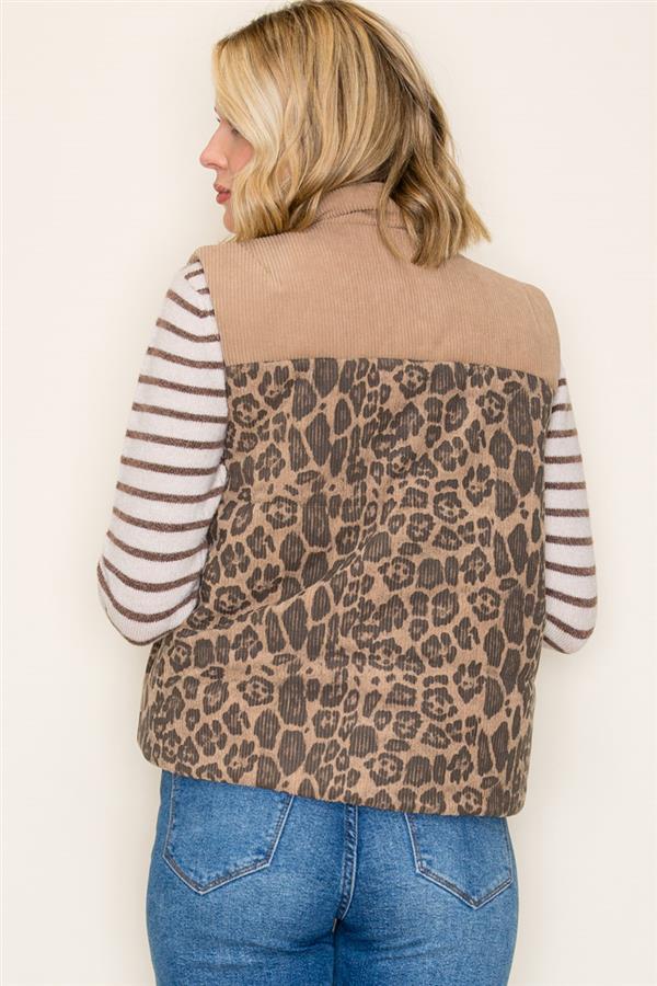 Leopard Puff Vest