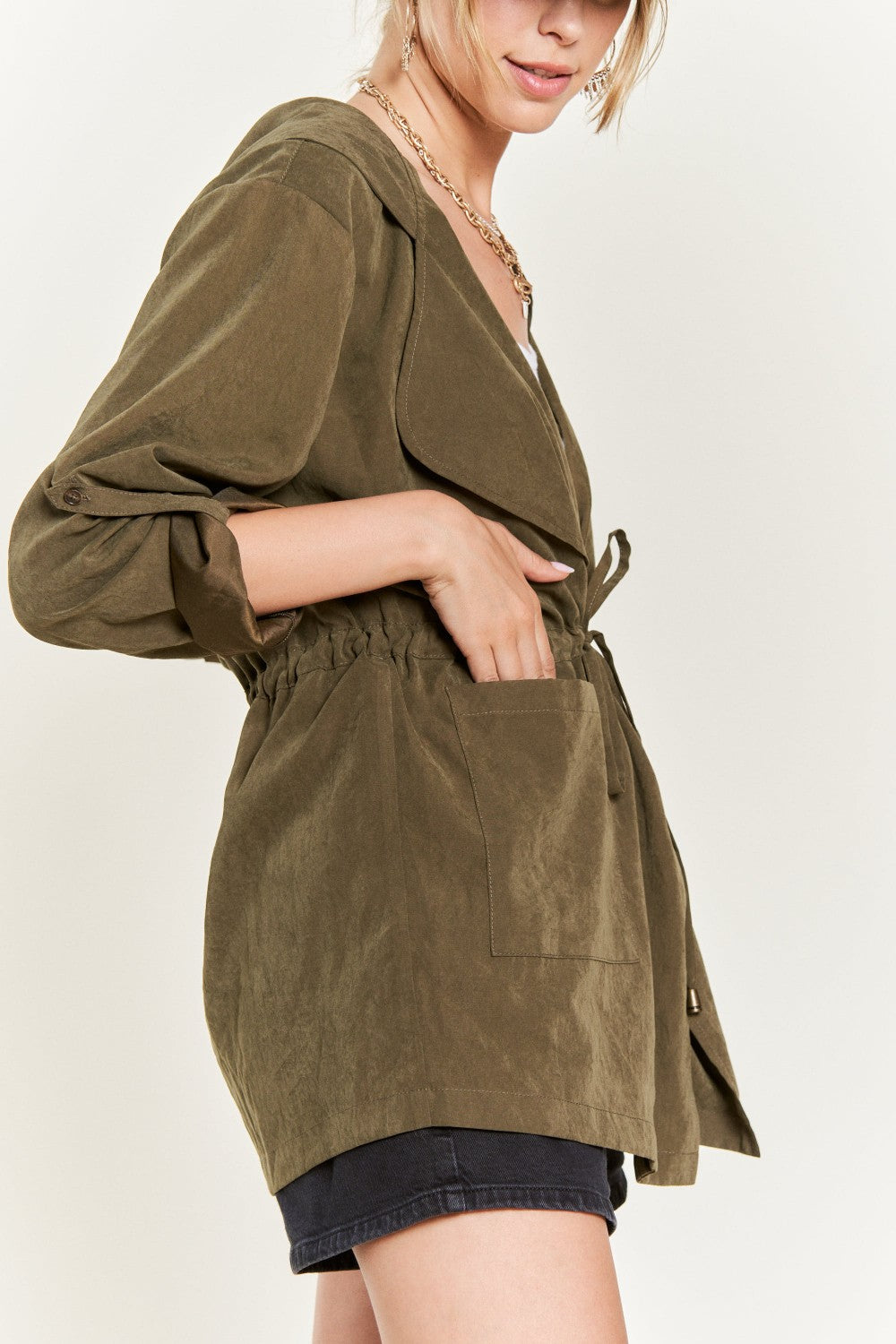 Light-weight hooded jacket