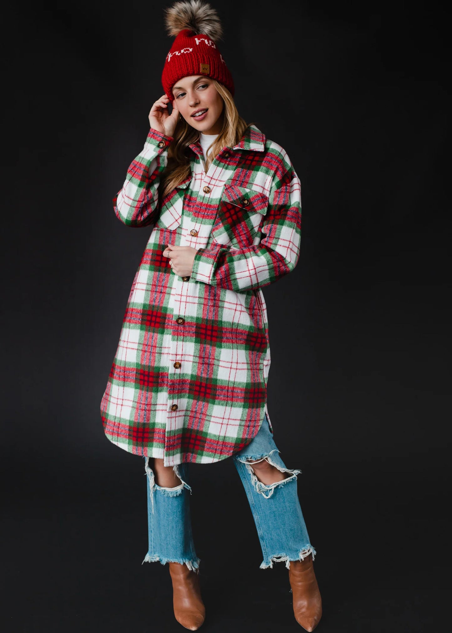 PIPER PLAID LONG FLANNEL JACKET