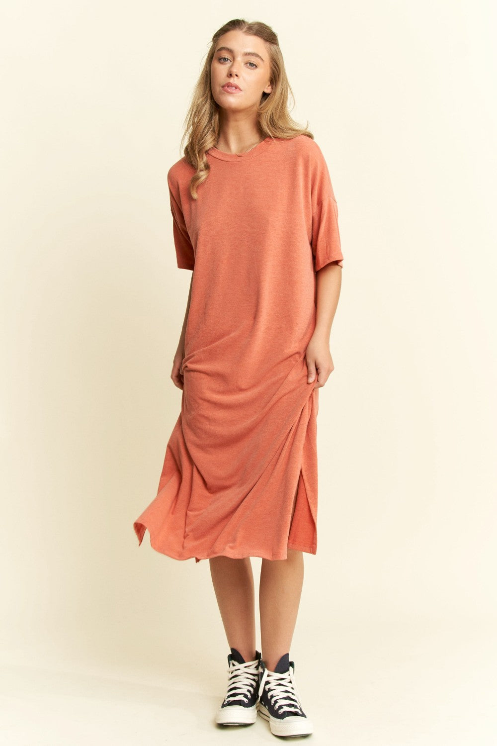 SIDE SLIT MIDI DRESS