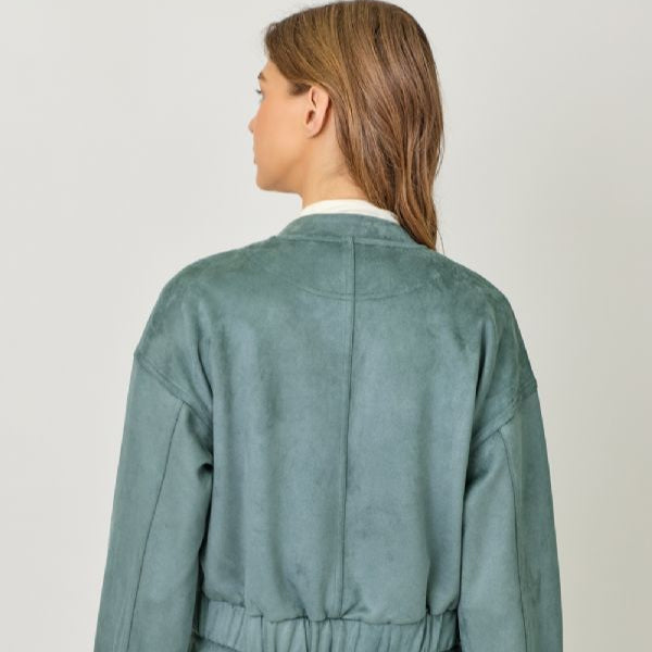 Suede bomber jacket
