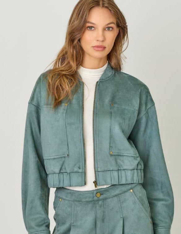 Suede bomber jacket