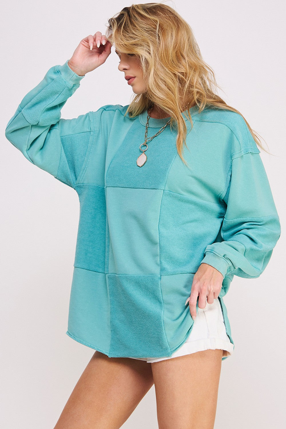 TERRY MIX OVERSIZED TOP