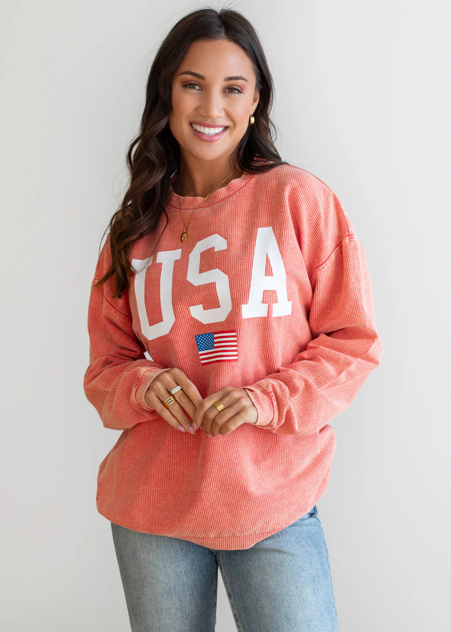 USA Ribbed Sweatshirt