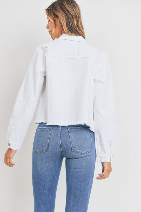 White Vintage Distressed Jacket