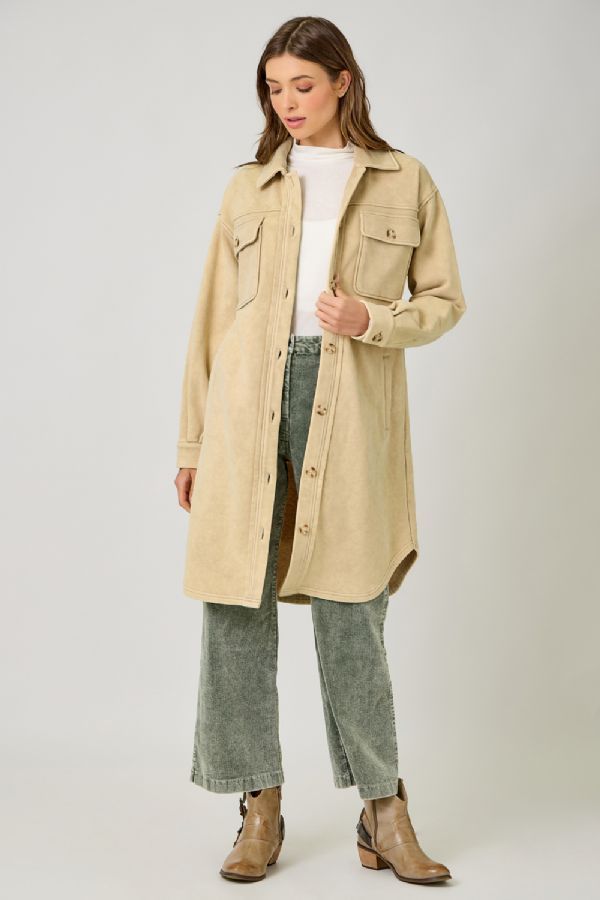 WASHED TERRY LONG JACKET
