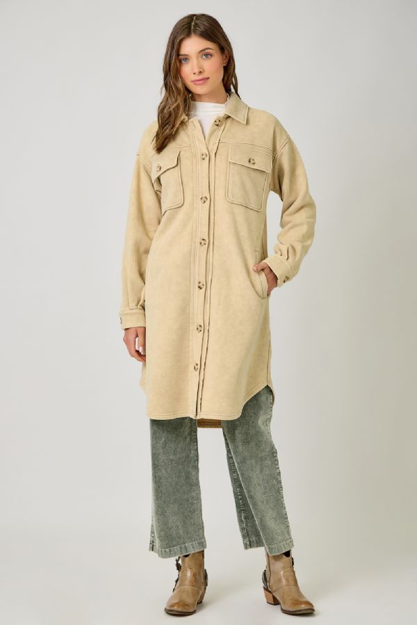WASHED TERRY LONG JACKET