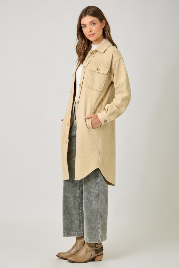 WASHED TERRY LONG JACKET
