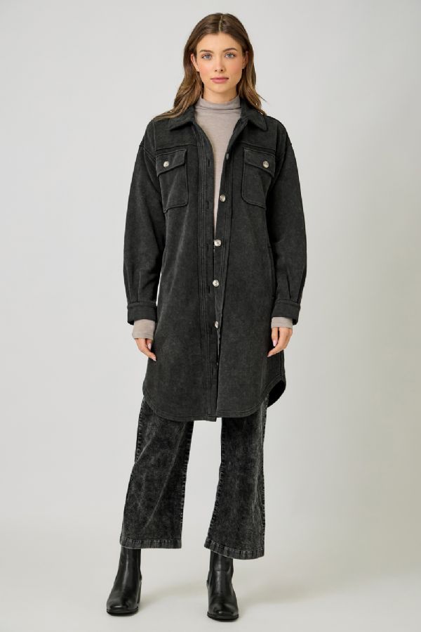 WASHED TERRY LONG JACKET