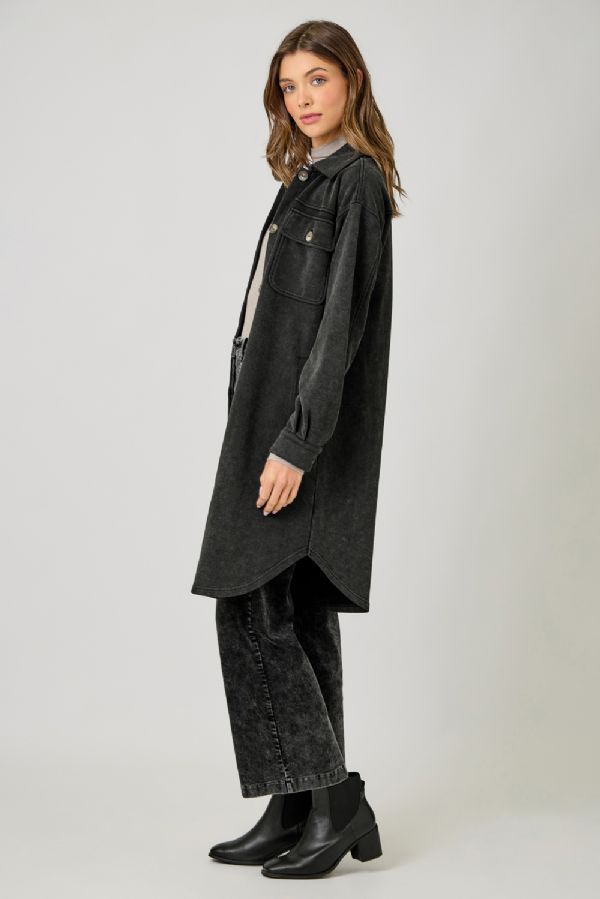 WASHED TERRY LONG JACKET