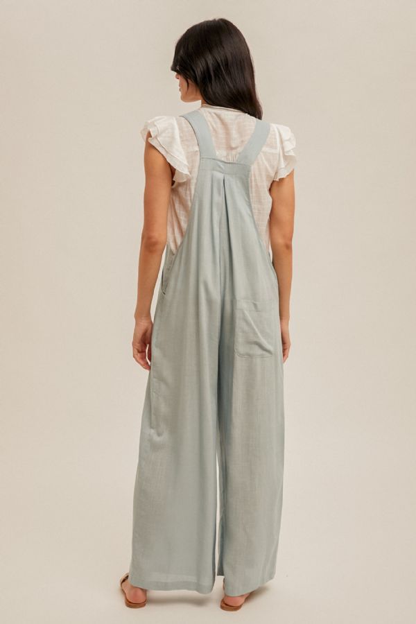 WIDE LEG LINEN OVERALLS