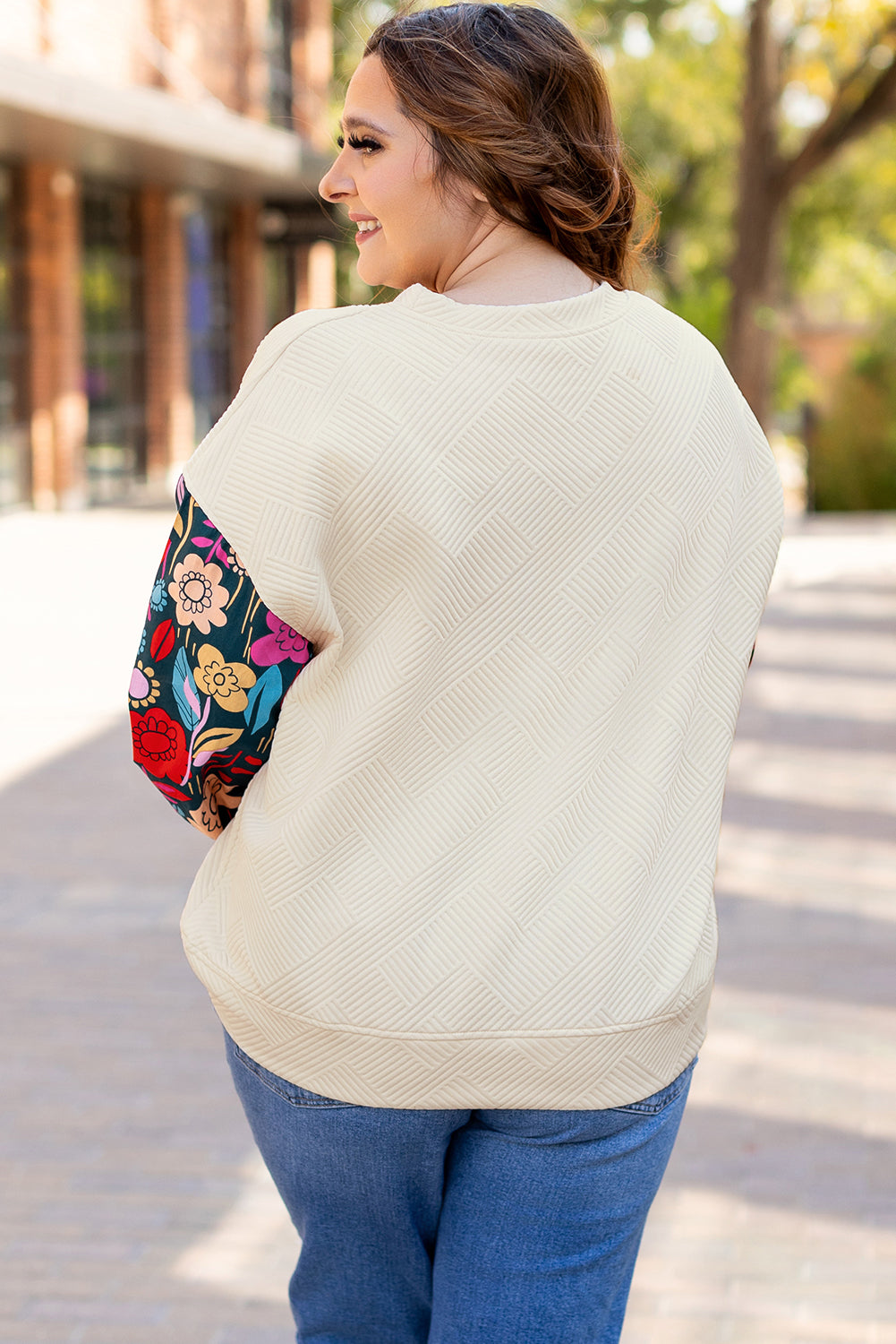 Floral Sleeve Crewneck